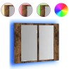 Armoire à miroir LED Chêne fumé 60x12x45 cm Bois d'ingénierie 617922617922