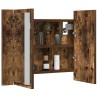 Armoire à miroir LED Chêne fumé 60x12x45 cm Bois d'ingénierie 617922617922