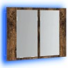 Armoire à miroir LED Chêne fumé 60x12x45 cm Bois d'ingénierie 617922617922