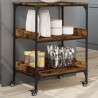 Chariot de cuisine chêne fumé 60x41x80,5 cm bois d'ingénierie 617924617924