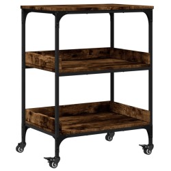 Chariot de cuisine chêne fumé 60x41x80,5 cm bois d'ingénierie 617924617924