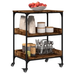 Chariot de cuisine chêne fumé 60x41x80,5 cm bois d'ingénierie 617924617924