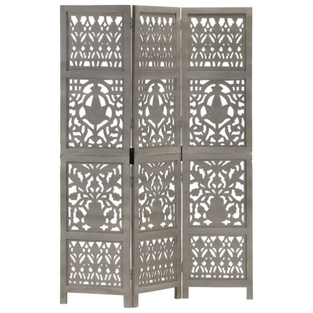Cloison de séparation 3 panneaux Gris 120x165 cm Bois manguier 617927617927