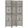 Cloison de séparation 3 panneaux Gris 120x165 cm Bois manguier 617927617927