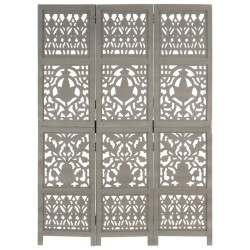 Cloison de séparation 3 panneaux Gris 120x165 cm Bois manguier 617927617927