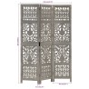 Cloison de séparation 3 panneaux Gris 120x165 cm Bois manguier 617927617927