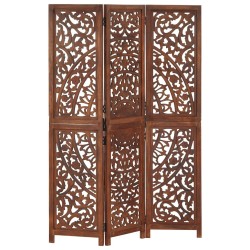 Cloison de séparation 3 panneaux Marron 120x165cm Bois manguier 617928617928