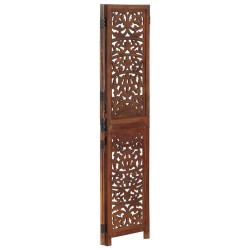 Cloison de séparation 3 panneaux Marron 120x165cm Bois manguier 617928617928