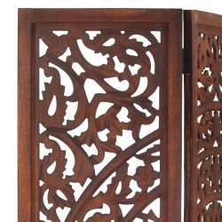 Cloison de séparation 3 panneaux Marron 120x165cm Bois manguier 617928617928