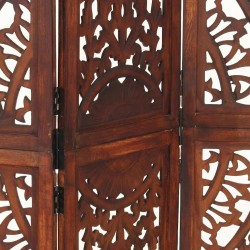 Cloison de séparation 3 panneaux Marron 120x165cm Bois manguier 617928617928
