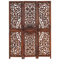 Cloison de séparation 3 panneaux Marron 120x165cm Bois manguier 617928617928