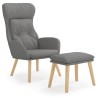 Chaise de relaxation avec repose-pied Gris clair Tissu 617931617931