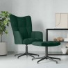 Chaise de relaxation avec tabouret Vert foncé Velours 617932617932