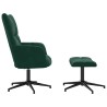Chaise de relaxation avec tabouret Vert foncé Velours 617932617932