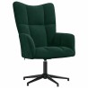 Chaise de relaxation avec tabouret Vert foncé Velours 617932617932