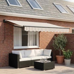 Auvent rétractable Gris clair et blanc 3 x 2,5 m 617936617936