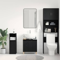 Meuble de Lavabo de Salle de Bain Chêne noir 58 x 33 x 60 cm 617947617947