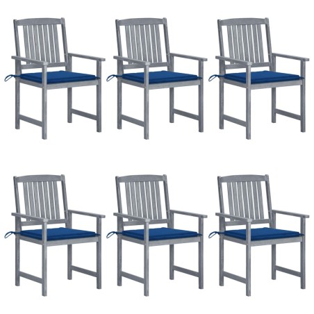 Chaises de jardin et coussins lot de 6 Bois acacia massif Gris 617949617949