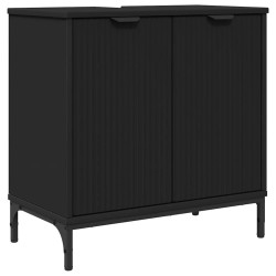 Meuble de Lavabo de Salle de Bain Noir 60,5 x 33,5 x 61 cm 617956617956
