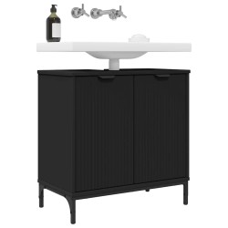 Meuble de Lavabo de Salle de Bain Noir 60,5 x 33,5 x 61 cm 617956617956