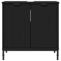 Meuble de Lavabo de Salle de Bain Noir 60,5 x 33,5 x 61 cm 617956617956