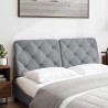 Coussin de tête de lit gris clair 140 cm tissu 617959617959