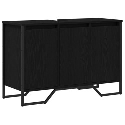 Meuble de Lavabo de Salle de Bain Chêne noir 91 x 35 x 60 cm 617962617962