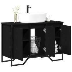 Meuble de Lavabo de Salle de Bain Chêne noir 91 x 35 x 60 cm 617962617962