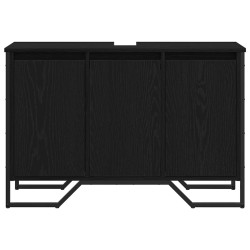 Meuble de Lavabo de Salle de Bain Chêne noir 91 x 35 x 60 cm 617962617962