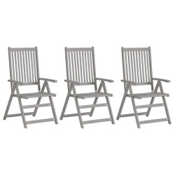 Chaises inclinables de jardin lot de 3 et coussins Bois acacia 617963617963
