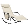 Chaises longues lot de 2 Textilène Crème et gris 617968617968