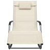 Chaises longues lot de 2 Textilène Crème et gris 617968617968