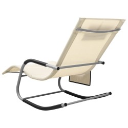 Chaises longues lot de 2 Textilène Crème et gris 617968617968