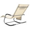 Chaises longues lot de 2 Textilène Crème et gris 617968617968