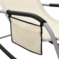 Chaises longues lot de 2 Textilène Crème et gris 617968617968