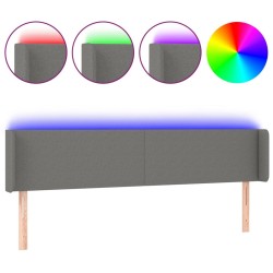 Tête de lit à LED Gris foncé 203x16x78/88 cm Tissu 617969617969