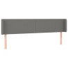 Tête de lit à LED Gris foncé 203x16x78/88 cm Tissu 617969617969