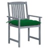 Chaises de jardin et coussins lot de 4 Gris Bois acacia massif 617970617970