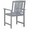 Chaises de jardin et coussins lot de 4 Gris Bois acacia massif 617970617970