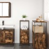 Meuble de salle de bain avec étagères chêne fumé 36x35x95 cm 617971617971
