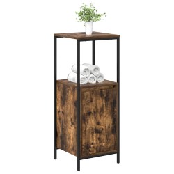 Meuble de salle de bain avec étagères chêne fumé 36x35x95 cm 617971617971