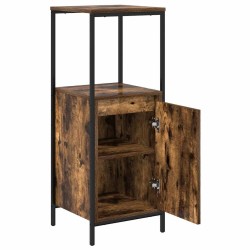 Meuble de salle de bain avec étagères chêne fumé 36x35x95 cm 617971617971