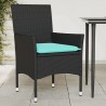 Chaises de jardin avec coussins lot de 2 noir résine tressée 617974617974