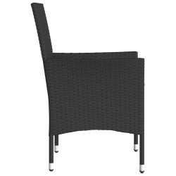 Chaises de jardin avec coussins lot de 2 noir résine tressée 617974617974