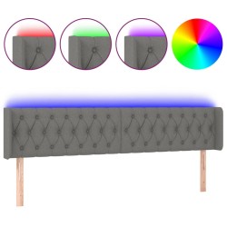 Tête de lit à LED Gris foncé 203x16x78/88 cm Tissu 617982617982