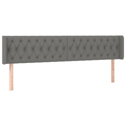 Tête de lit à LED Gris foncé 203x16x78/88 cm Tissu 617982617982