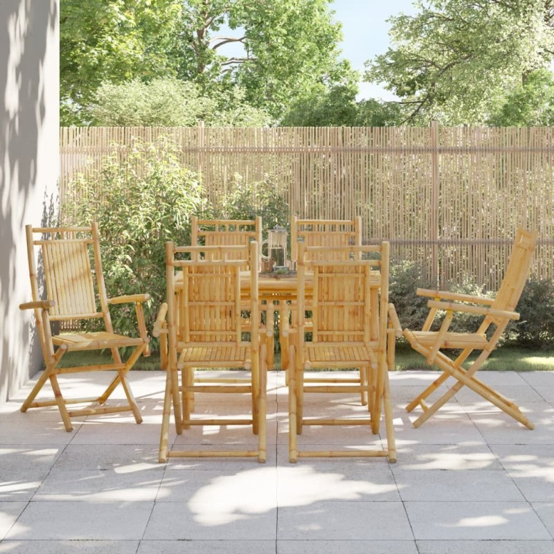 Chaises pliables de jardin lot de 6 53x66x99 cm bambou 617985617985