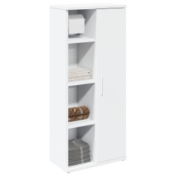 Meuble de salle de bain avec porte-rouleau blanc 39x22x90 cm 617986617986