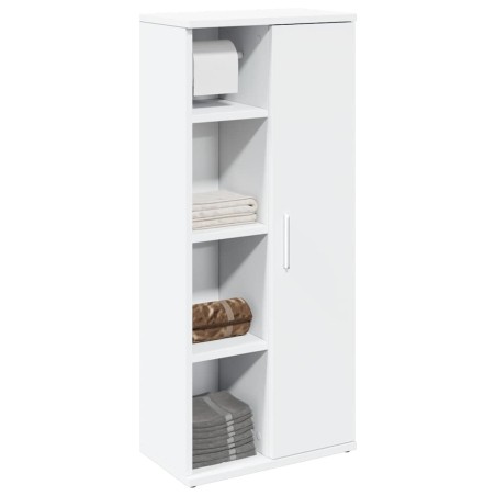 Meuble de salle de bain avec porte-rouleau blanc 39x22x90 cm 617986617986