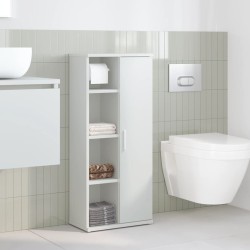 Meuble de salle de bain avec porte-rouleau blanc 39x22x90 cm 617986617986